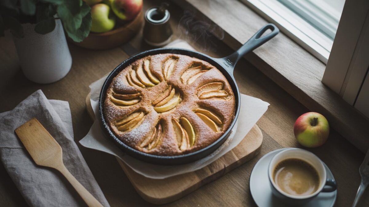 Je fais ce gâteau aux pommes à la poêle : facile, rapide, sans four, et 100 % plaisir gourmand