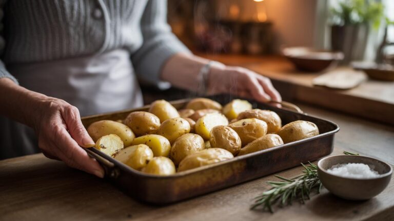 Questo trucco della nonna rende le tue patate al forno croccanti fuori e morbidissime dentro